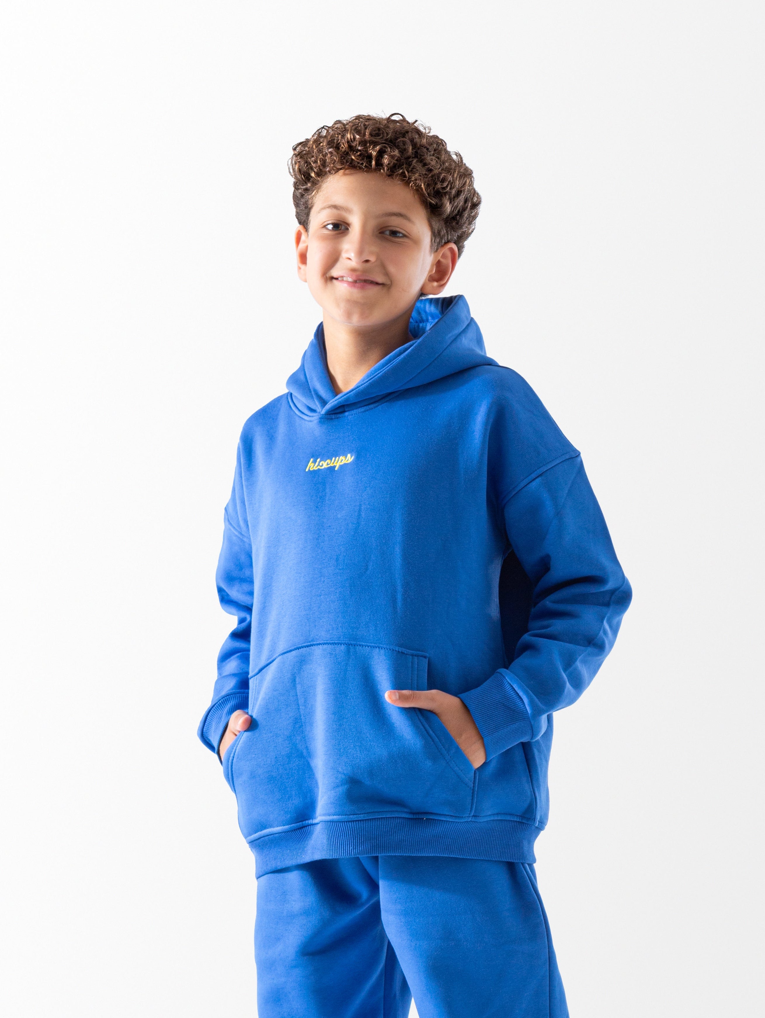 Blue Oversized Plain Hoodie