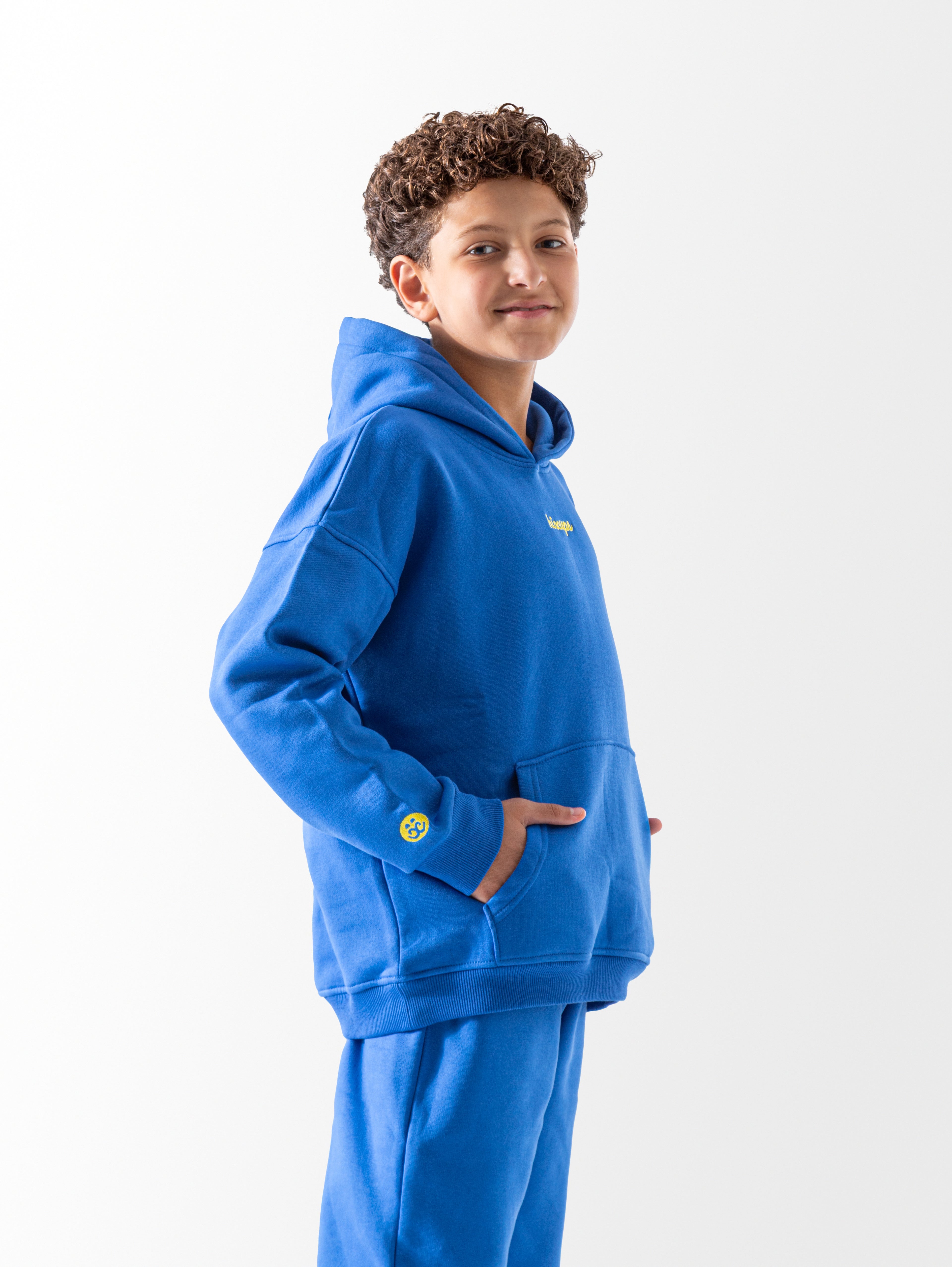 Blue Oversized Plain Hoodie