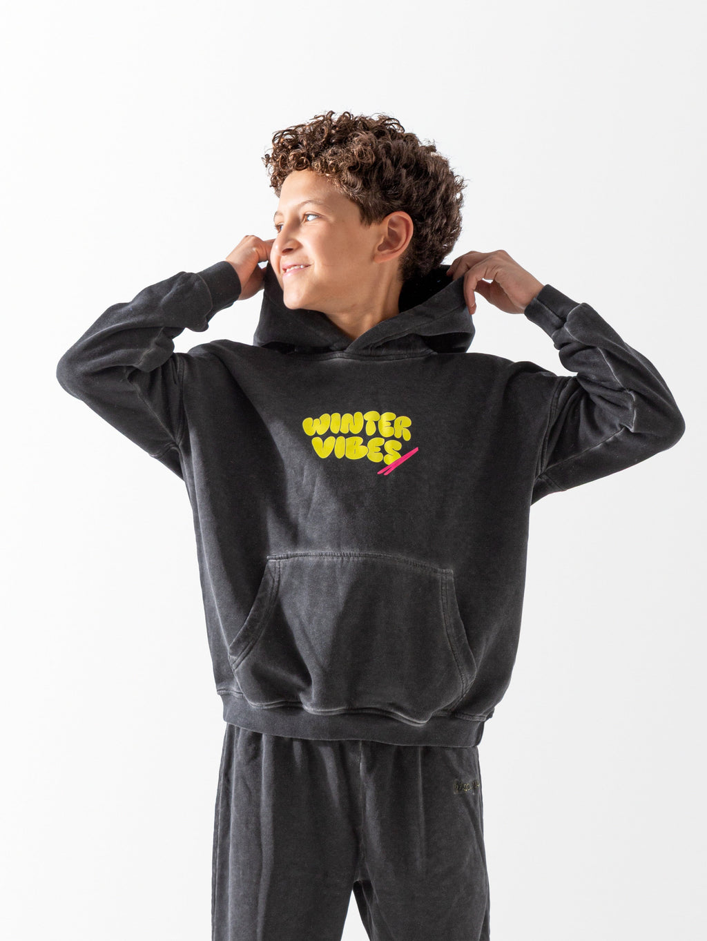 Black Oversized Washed Hoodie