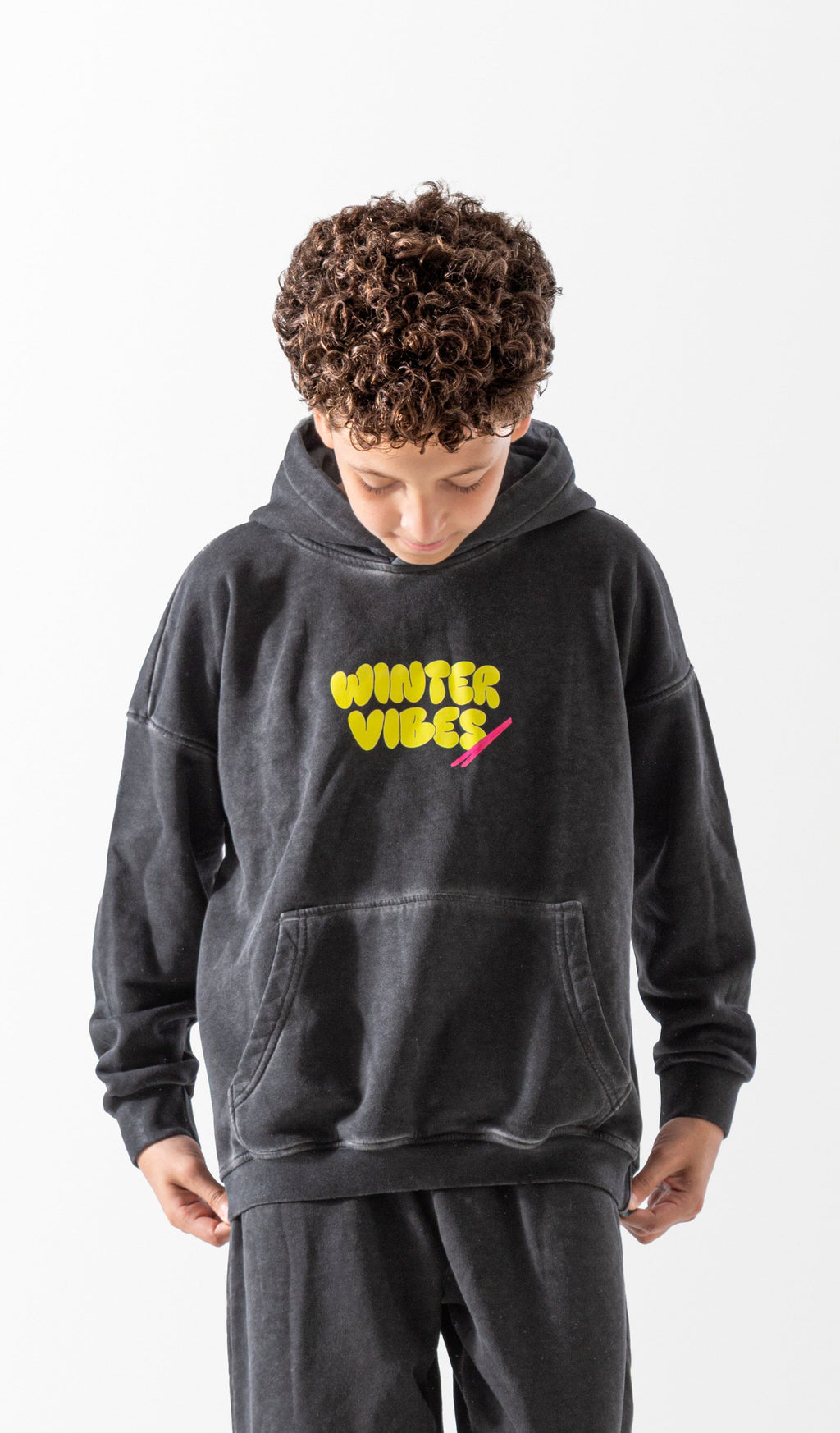 Black Oversized Washed Hoodie