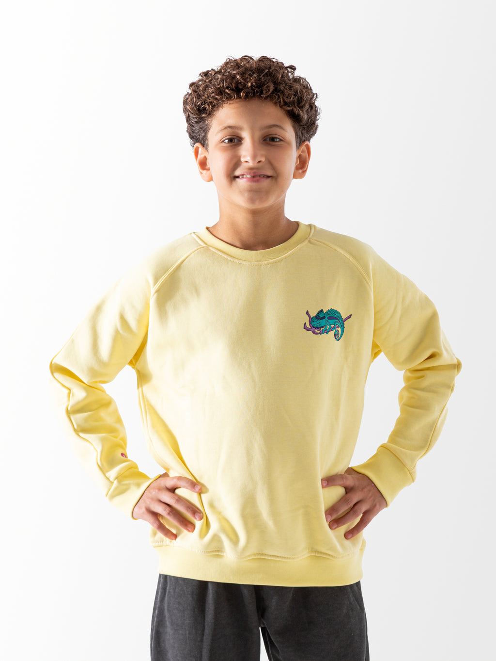 Yellow printed crewneck