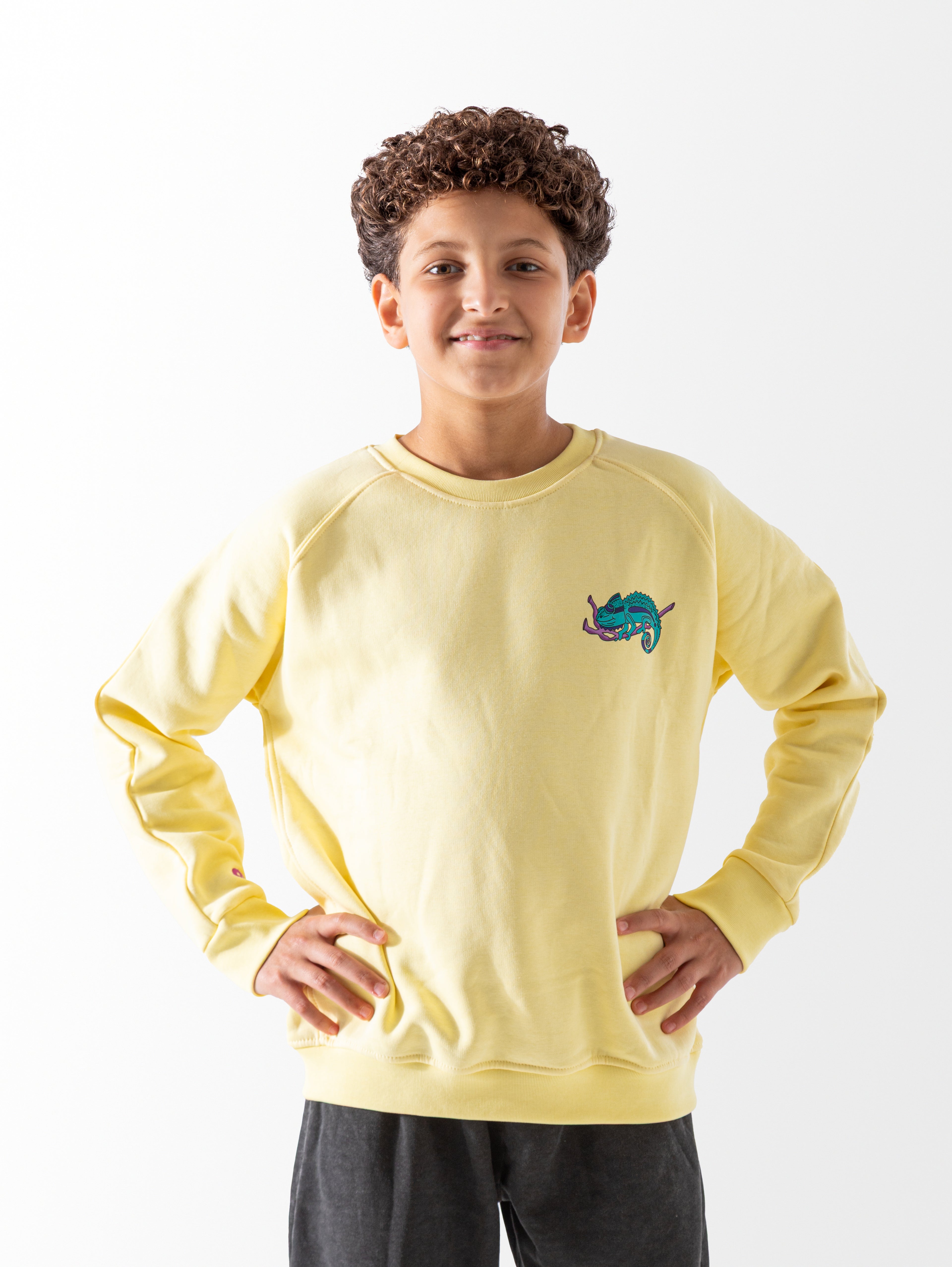 Yellow printed crewneck