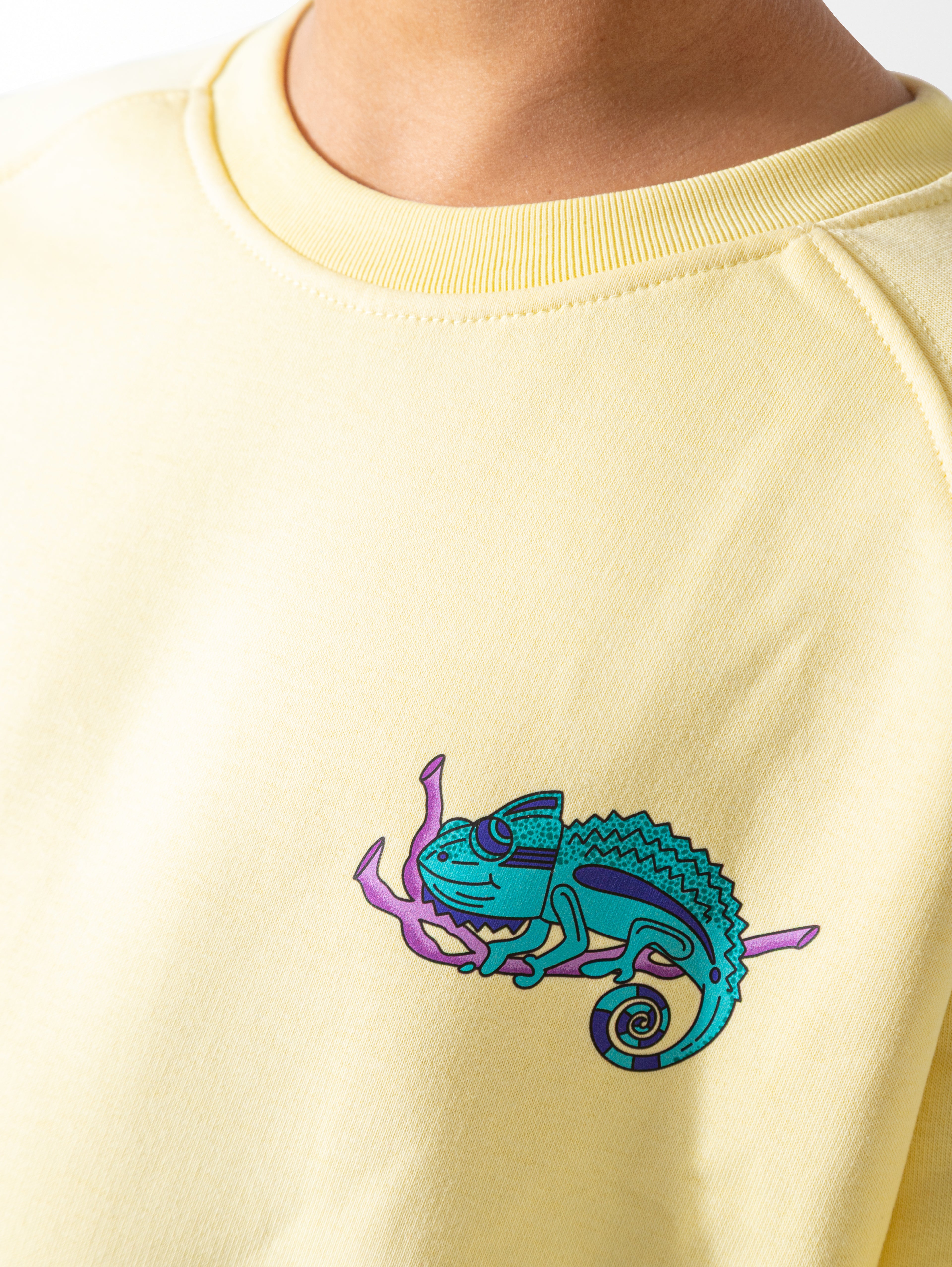 Yellow printed crewneck