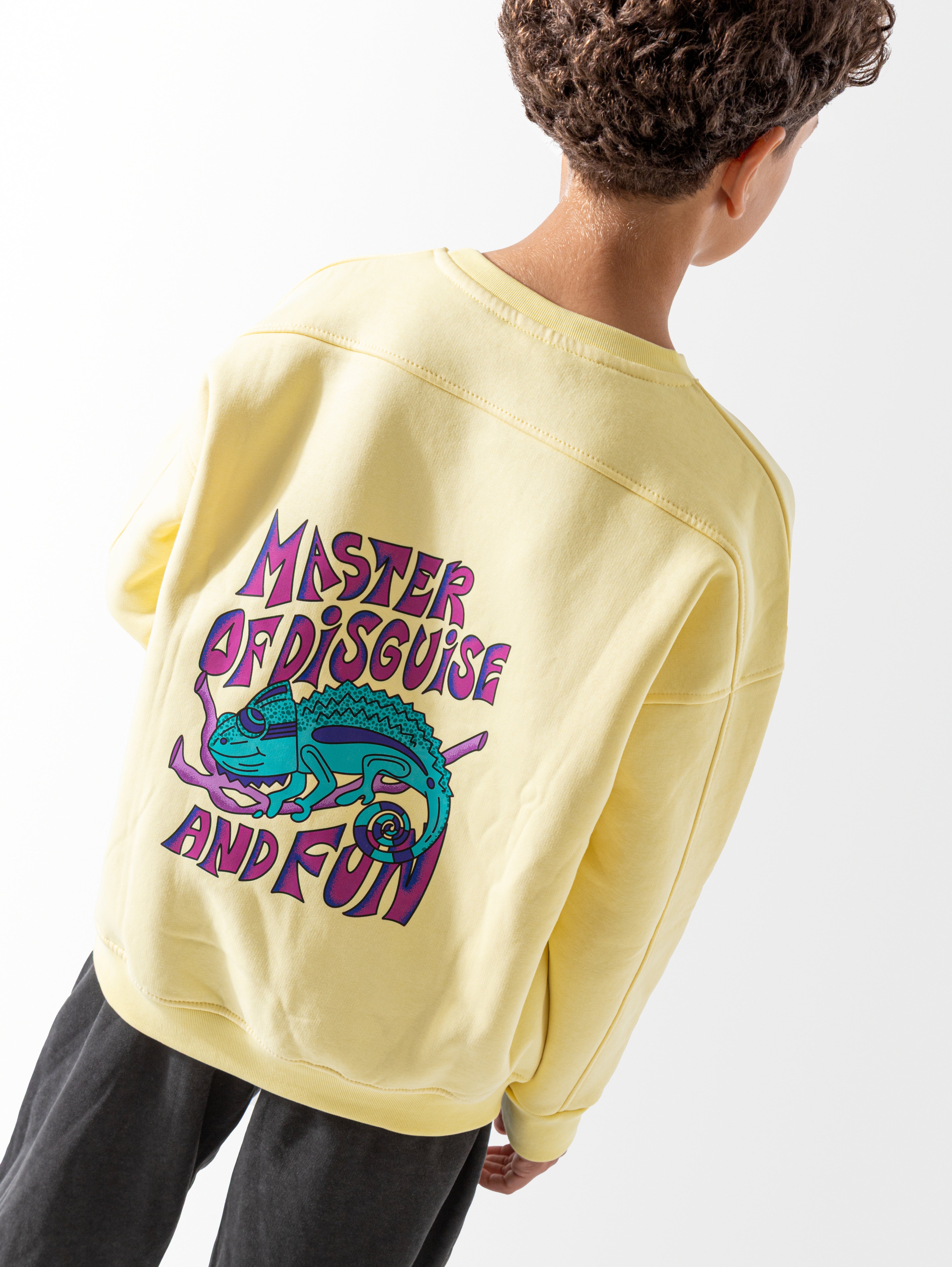 Yellow printed crewneck