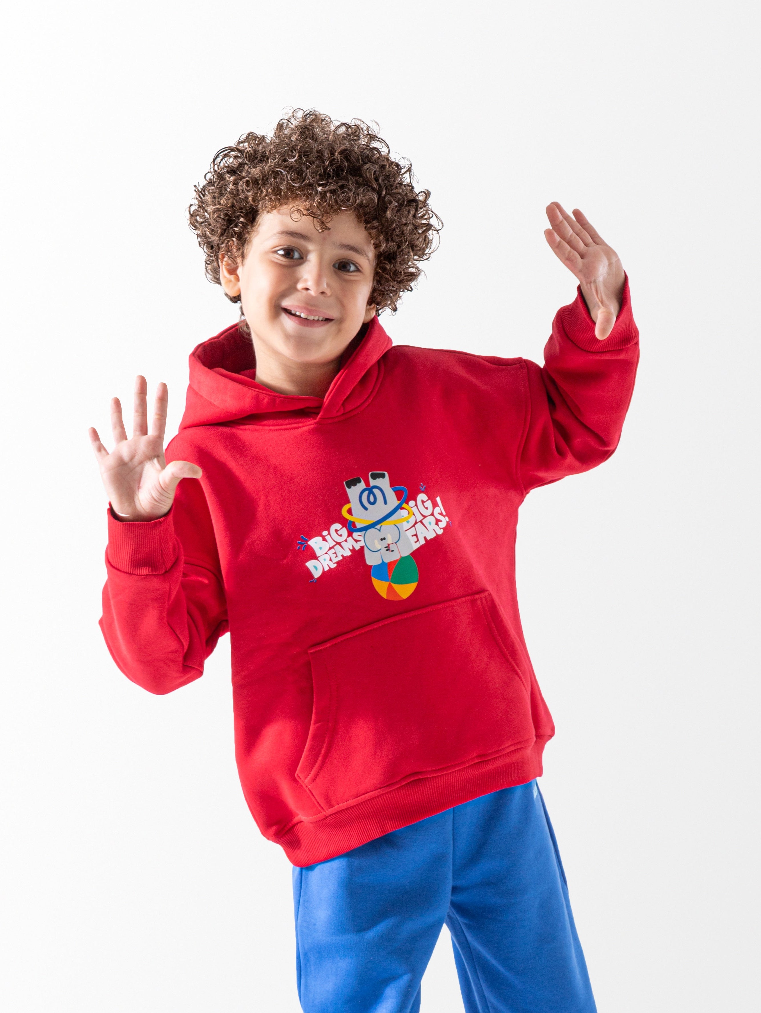 Red Oversized Printed Hoodie