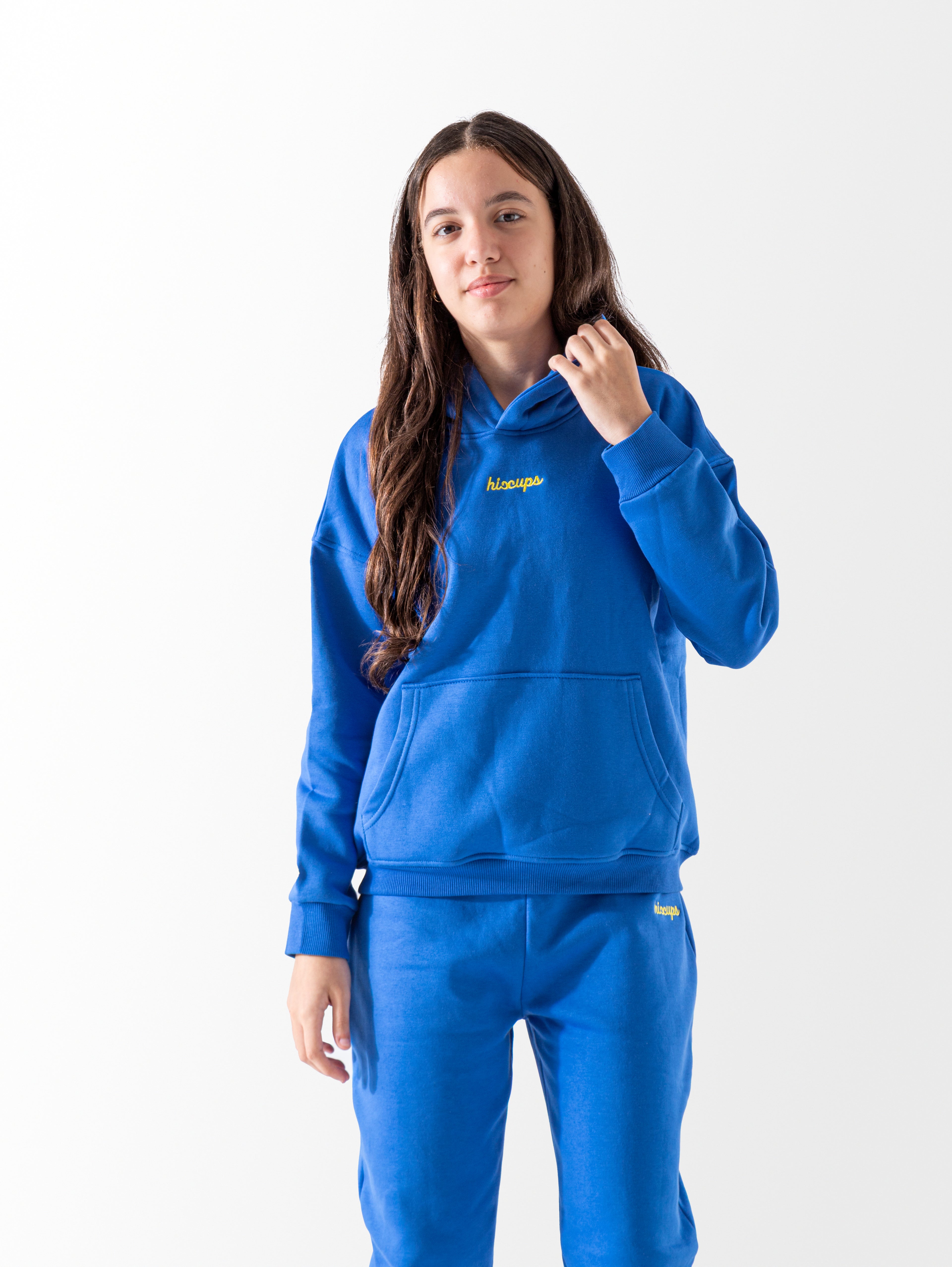 Blue Oversized Plain Hoodie