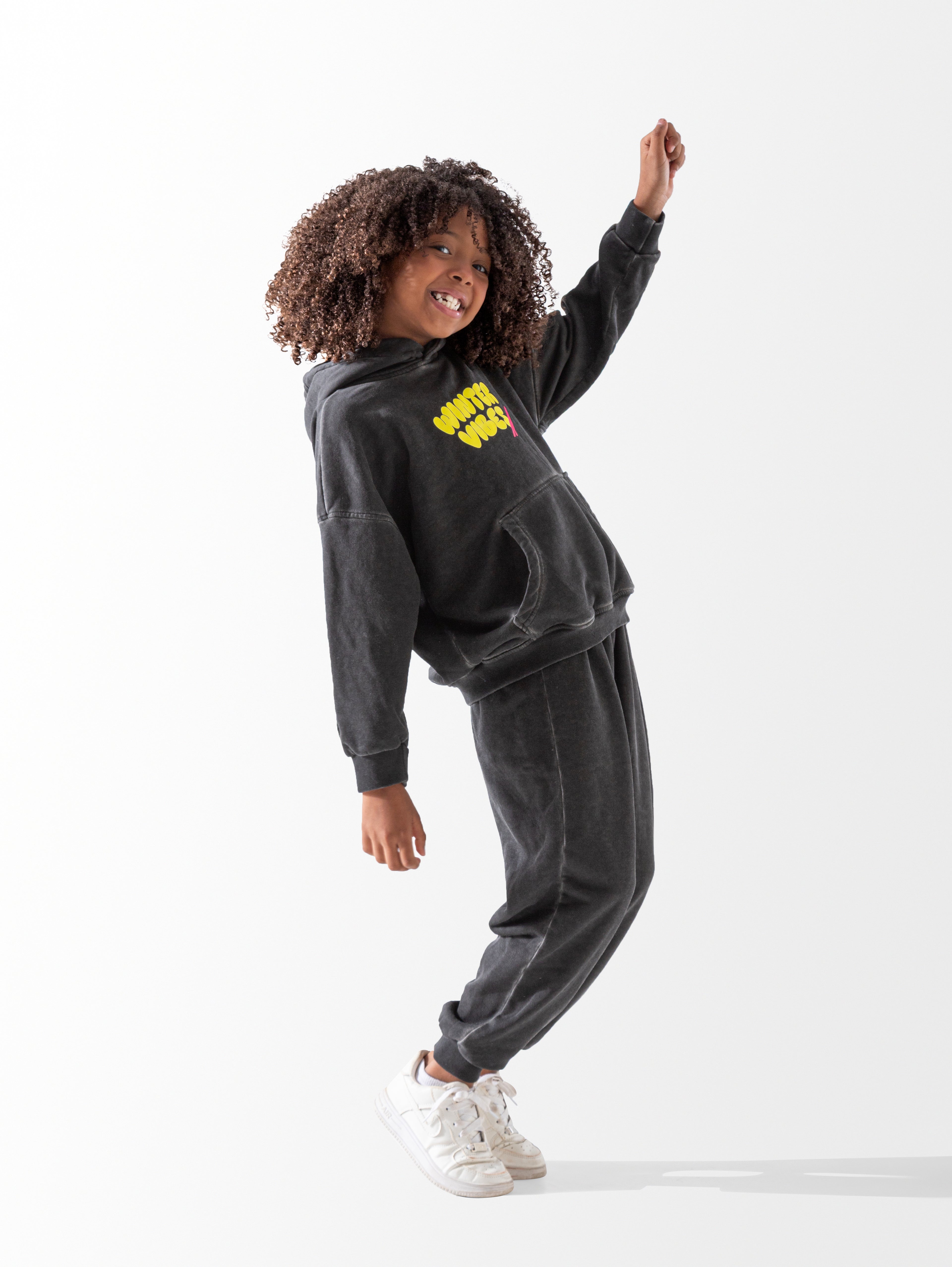 Black Oversized Washed Hoodie