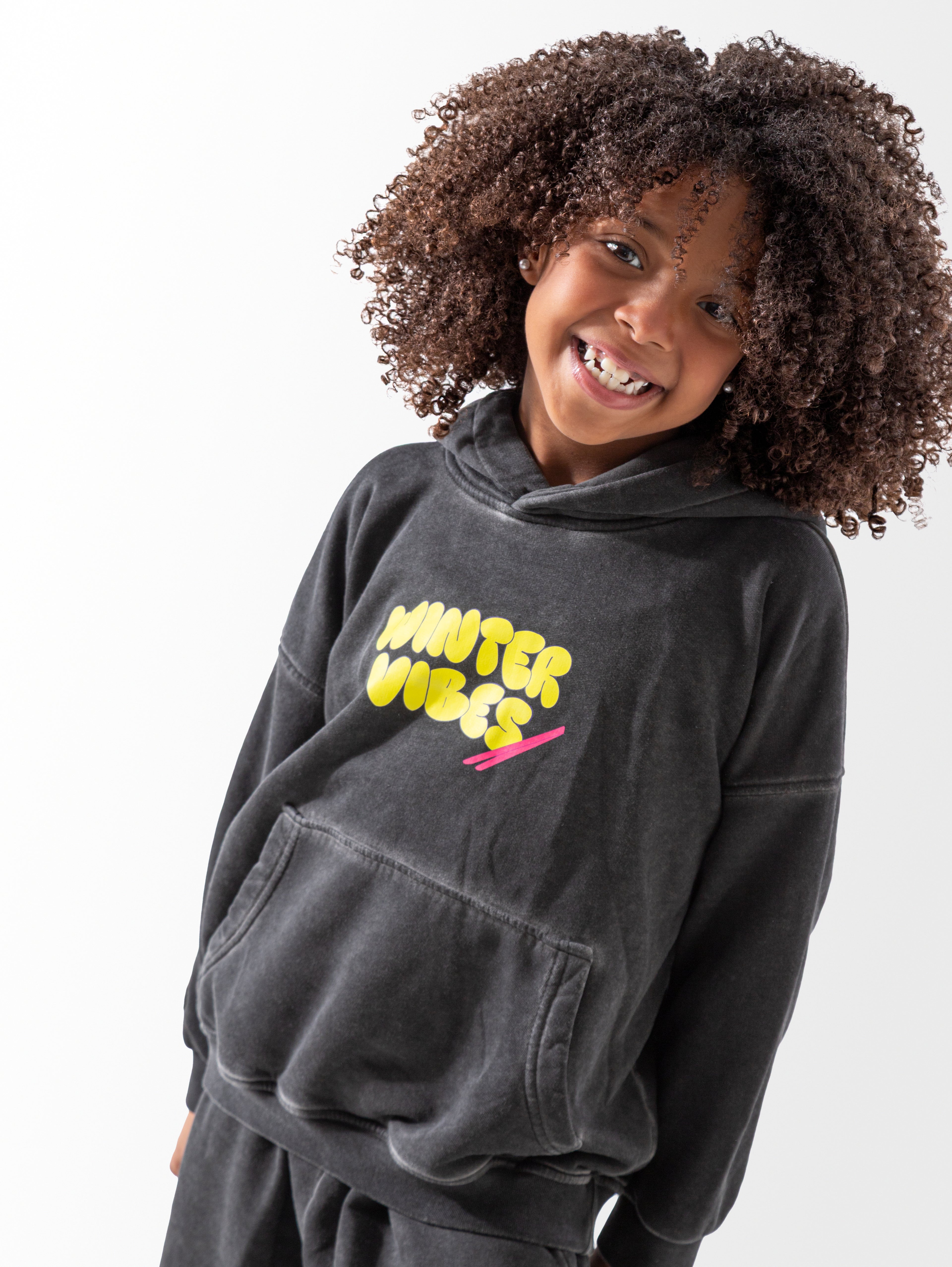 Black Oversized Washed Hoodie