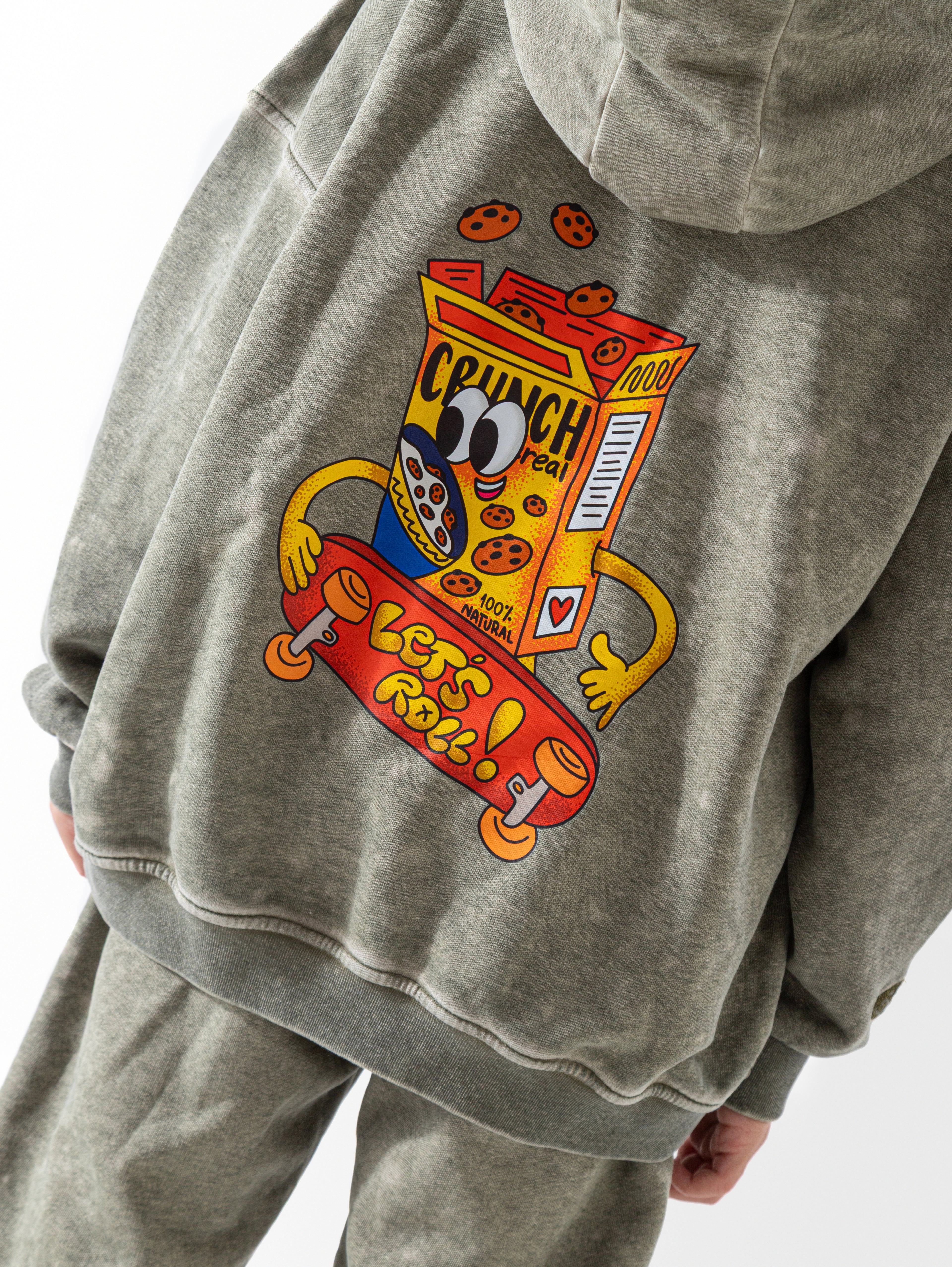 Green Oversized Washed Hoodie