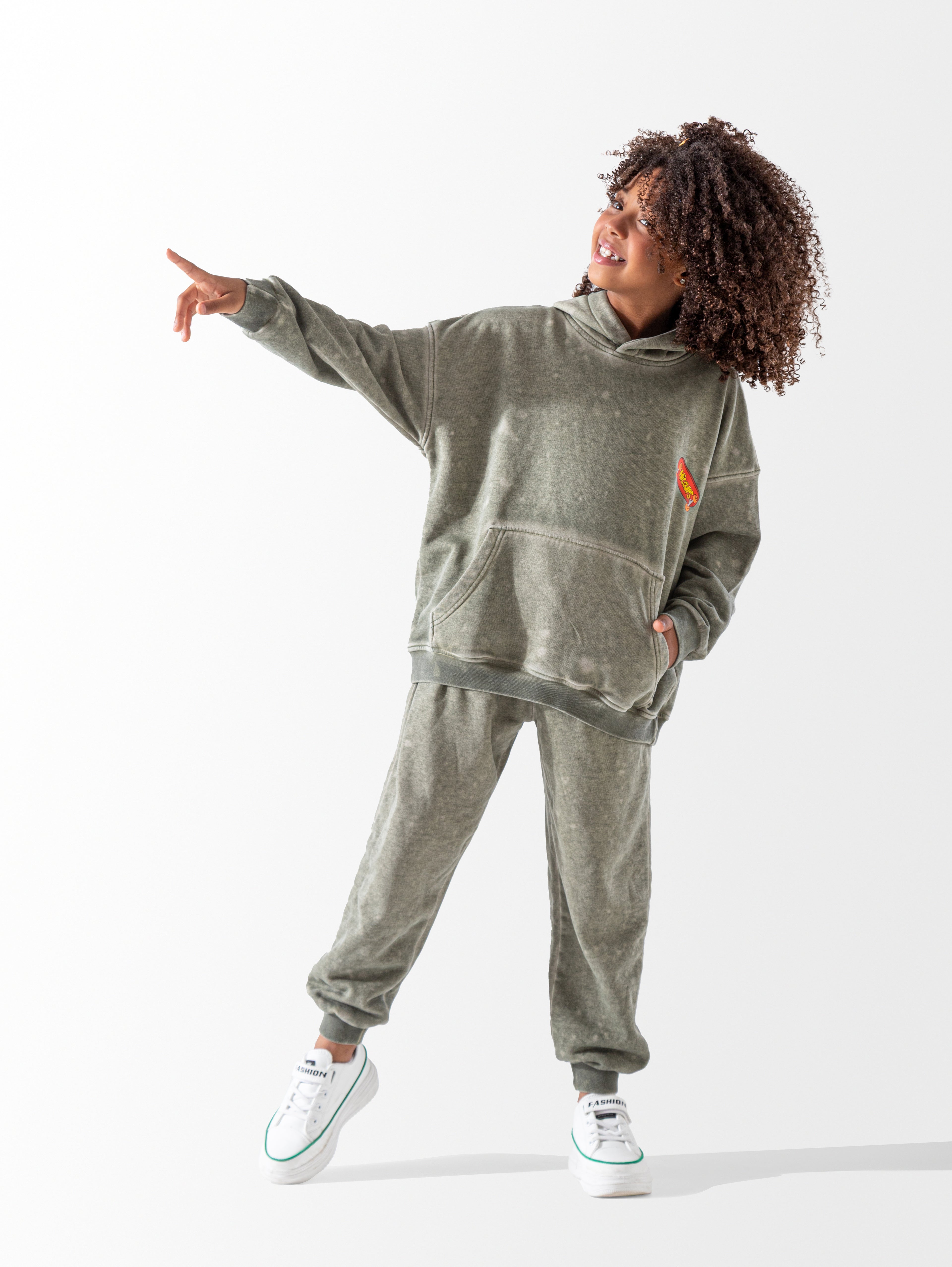 Dark Green Oversized Washed Set