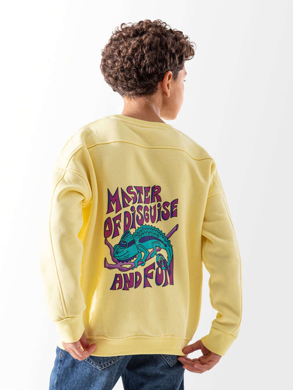 Yellow printed crewneck