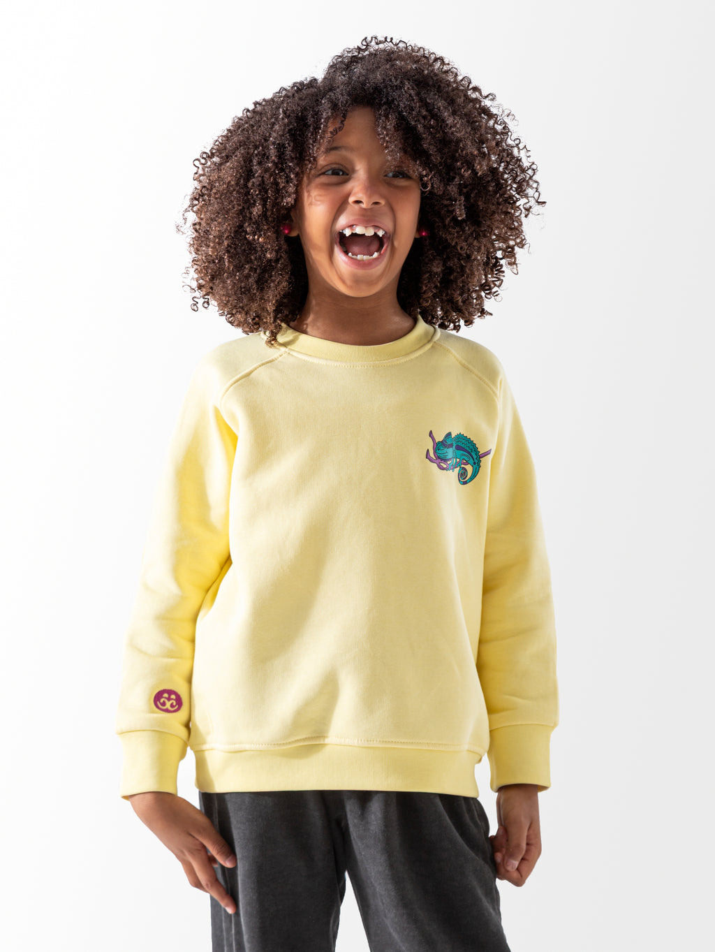 Yellow printed crewneck