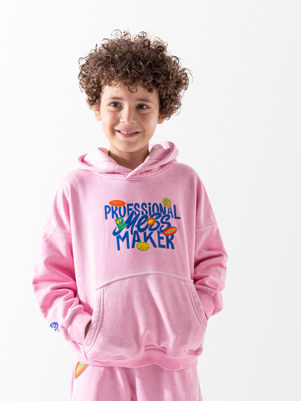 Pink Oversized Washed Hoodie