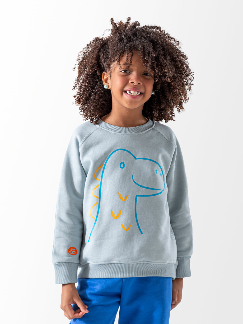 Baby Blue Printed Crewneck