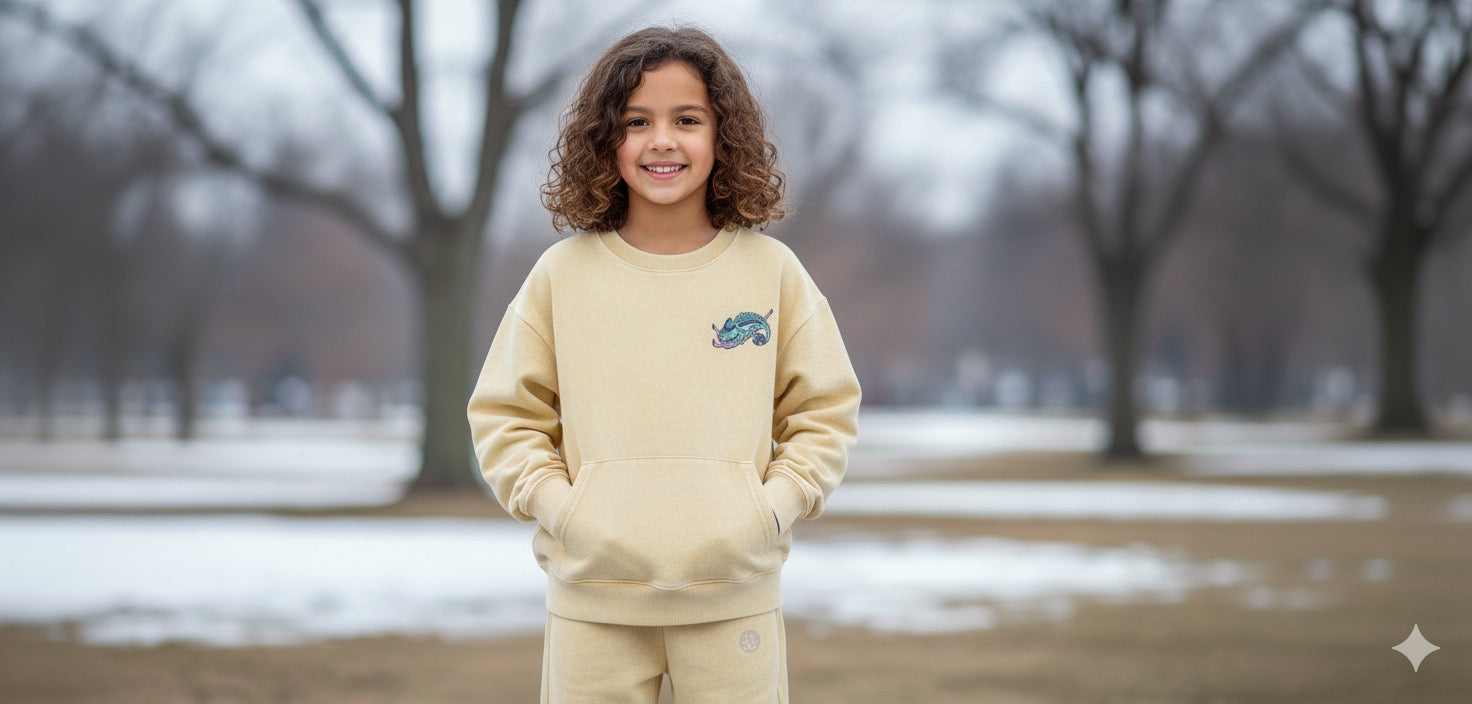 Yellow printed crewneck