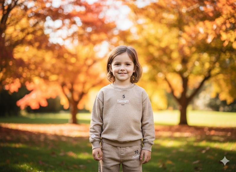 Beige Printed Crewneck