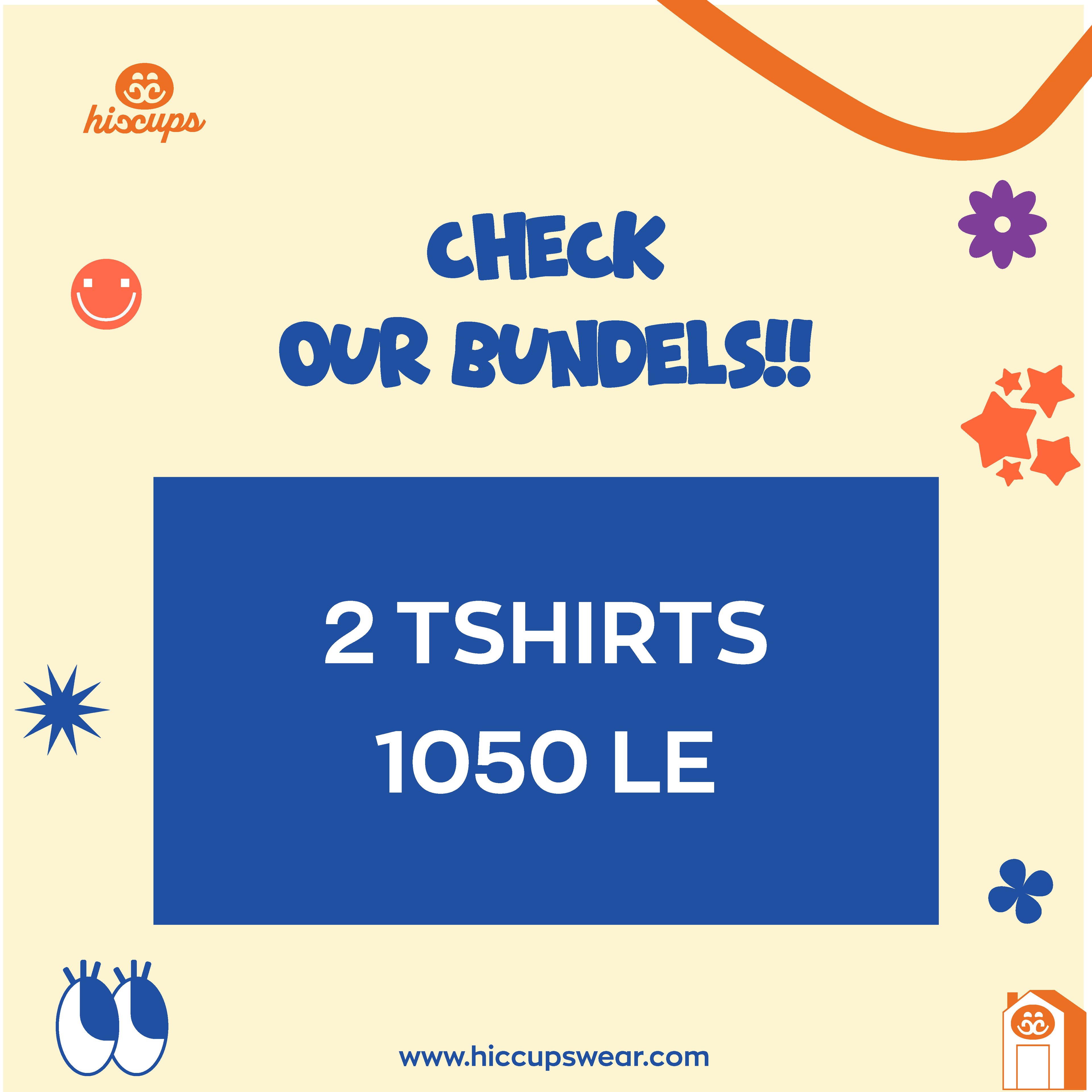 2 T-shirts for 1050 EGP
